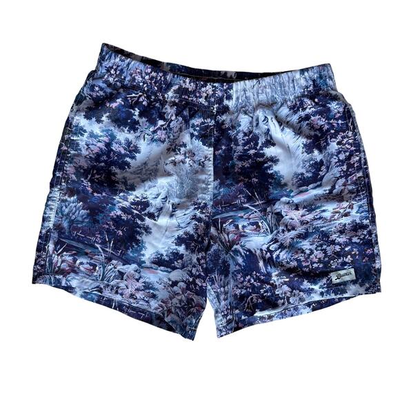 Bather Swim Trunks in Cerulean Blue & Purple Waterfall Print Size Small - Picture 1 of 4